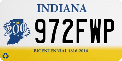 IN license plate 972FWP