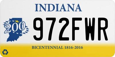 IN license plate 972FWR