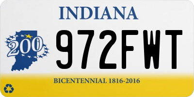 IN license plate 972FWT