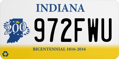 IN license plate 972FWU