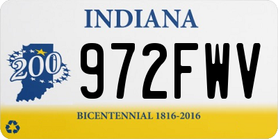 IN license plate 972FWV