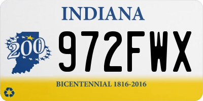 IN license plate 972FWX