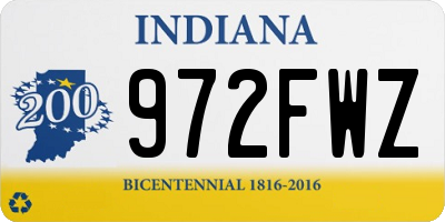 IN license plate 972FWZ