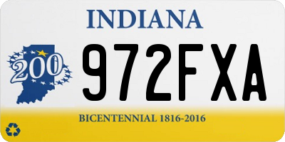 IN license plate 972FXA