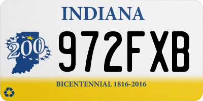 IN license plate 972FXB