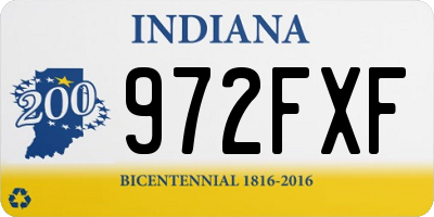 IN license plate 972FXF