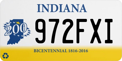 IN license plate 972FXI