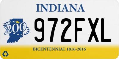 IN license plate 972FXL