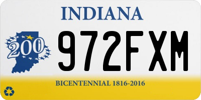 IN license plate 972FXM