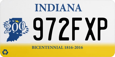 IN license plate 972FXP