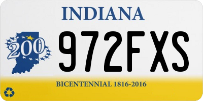 IN license plate 972FXS