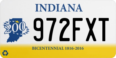 IN license plate 972FXT