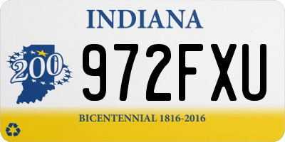 IN license plate 972FXU