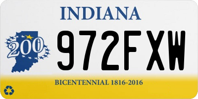 IN license plate 972FXW