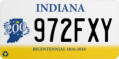 IN license plate 972FXY