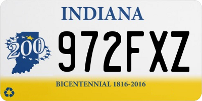 IN license plate 972FXZ