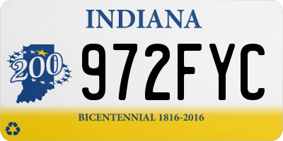 IN license plate 972FYC