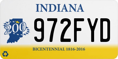 IN license plate 972FYD