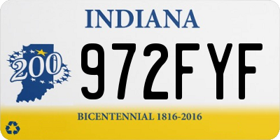 IN license plate 972FYF