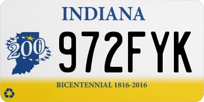 IN license plate 972FYK