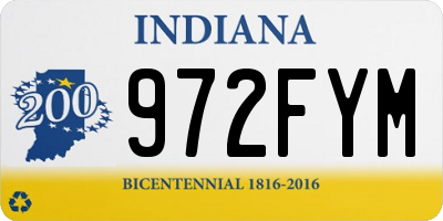 IN license plate 972FYM