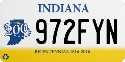 IN license plate 972FYN