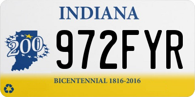 IN license plate 972FYR