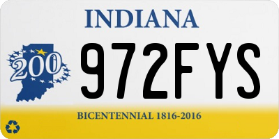 IN license plate 972FYS