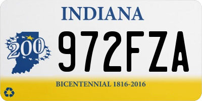 IN license plate 972FZA