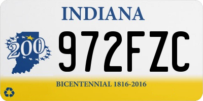 IN license plate 972FZC