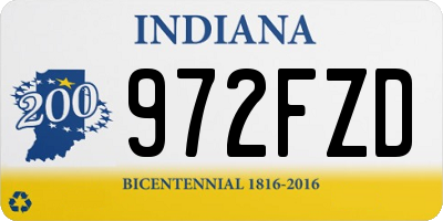 IN license plate 972FZD