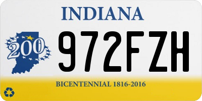 IN license plate 972FZH