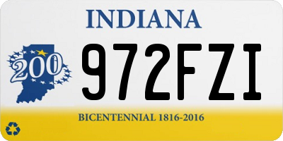 IN license plate 972FZI