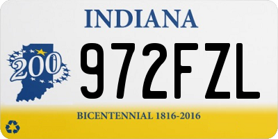 IN license plate 972FZL