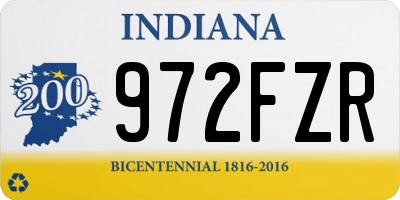 IN license plate 972FZR