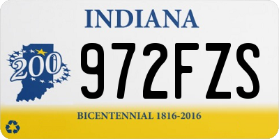 IN license plate 972FZS