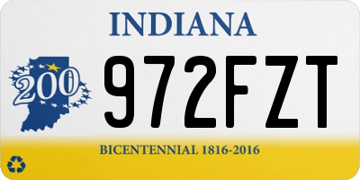 IN license plate 972FZT