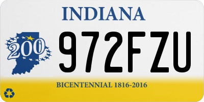 IN license plate 972FZU