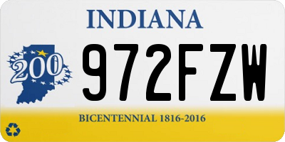 IN license plate 972FZW