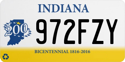 IN license plate 972FZY