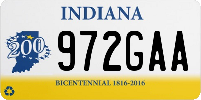 IN license plate 972GAA