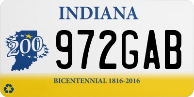 IN license plate 972GAB