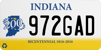 IN license plate 972GAD