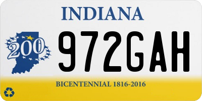 IN license plate 972GAH