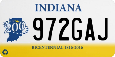 IN license plate 972GAJ