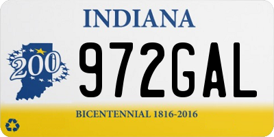 IN license plate 972GAL