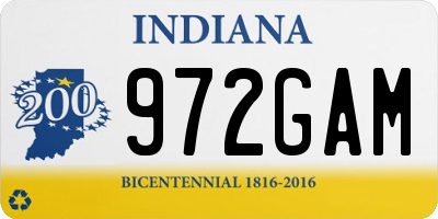IN license plate 972GAM