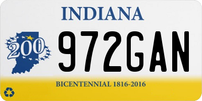 IN license plate 972GAN