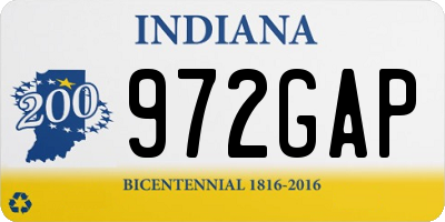 IN license plate 972GAP