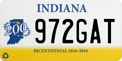 IN license plate 972GAT